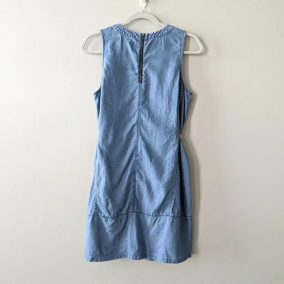 Madewell Chambray Sleeveless Tie-Waist Mini Dress - Picture 2 of 6